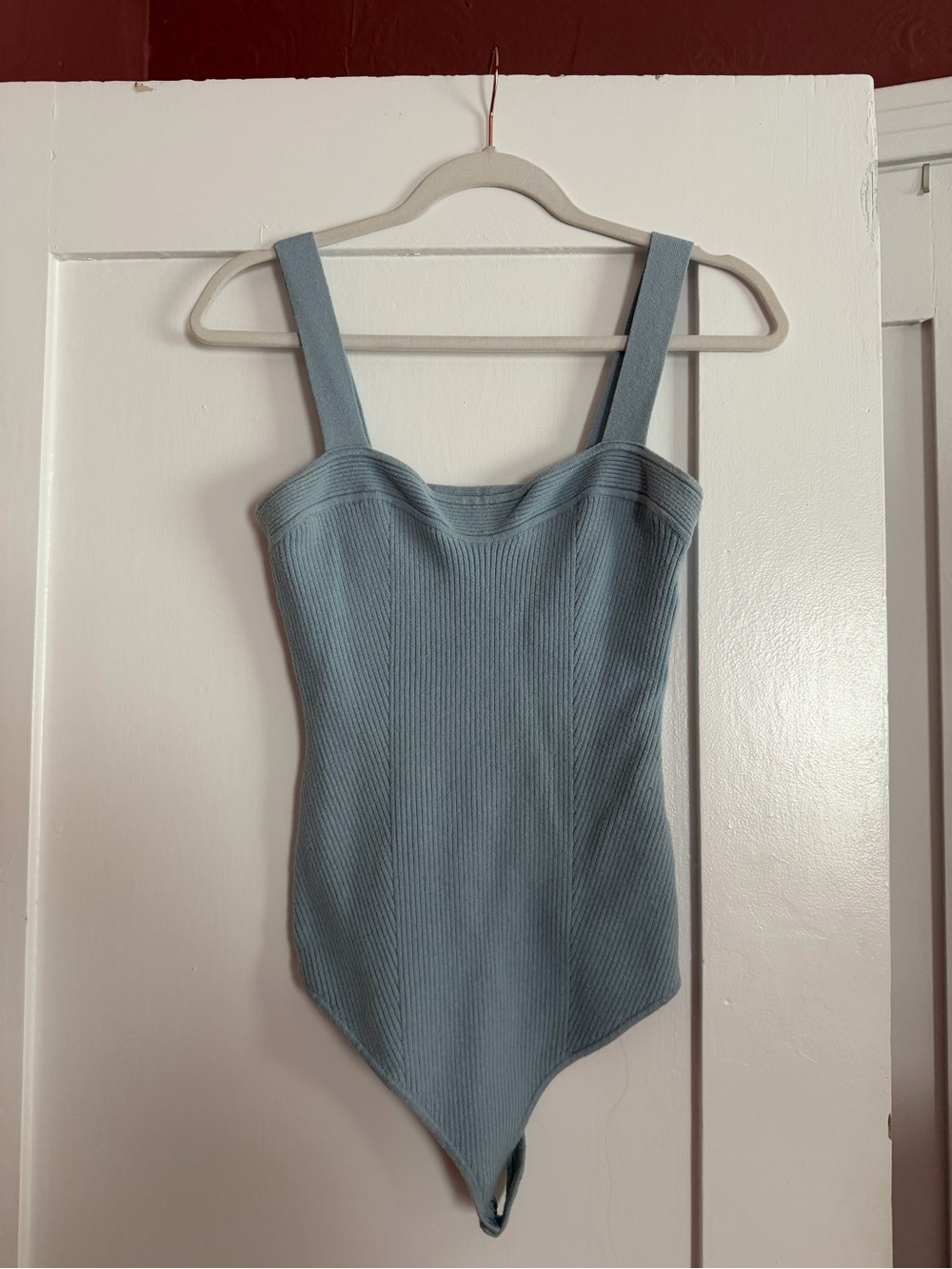 Abercrombie & Fitch Ribbed Dusty Blue One-Piece Bodysuit